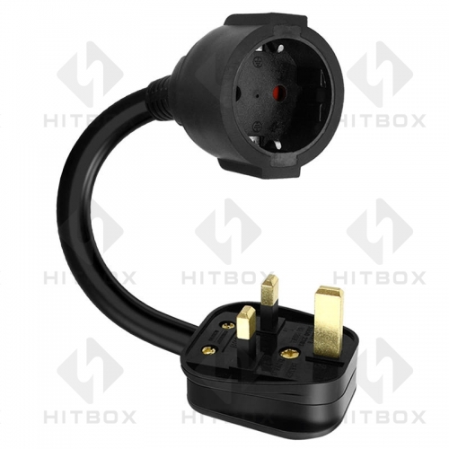 Power Adapter - EU to UK Euro European 240V adapter to British Plug Black 3 Pin Welding Machine