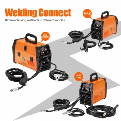 HITBOX Newly Updated Mig Welder MIG ARC TIG Synergy Control 220V Gas Gasless Welding Machine HBM1200 Inverter Welding Machines